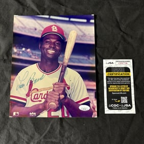 Lou Brock Signed Photo, JSA COA