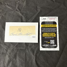 Charlie Maxwell Signed Cut, JSA COA