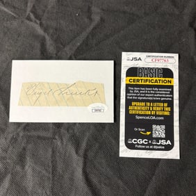 Virgil Trucks Signed Cut, JSA COA