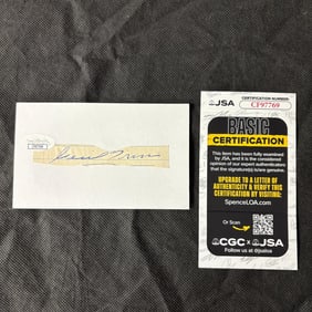 Cecil Travis Signed Cut, JSA COA