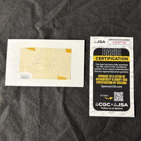 Don Newcombe Signed Cut, JSA COA