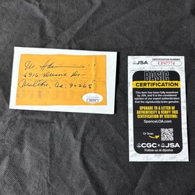 Martin Sheen Signed Cut, JSA COA