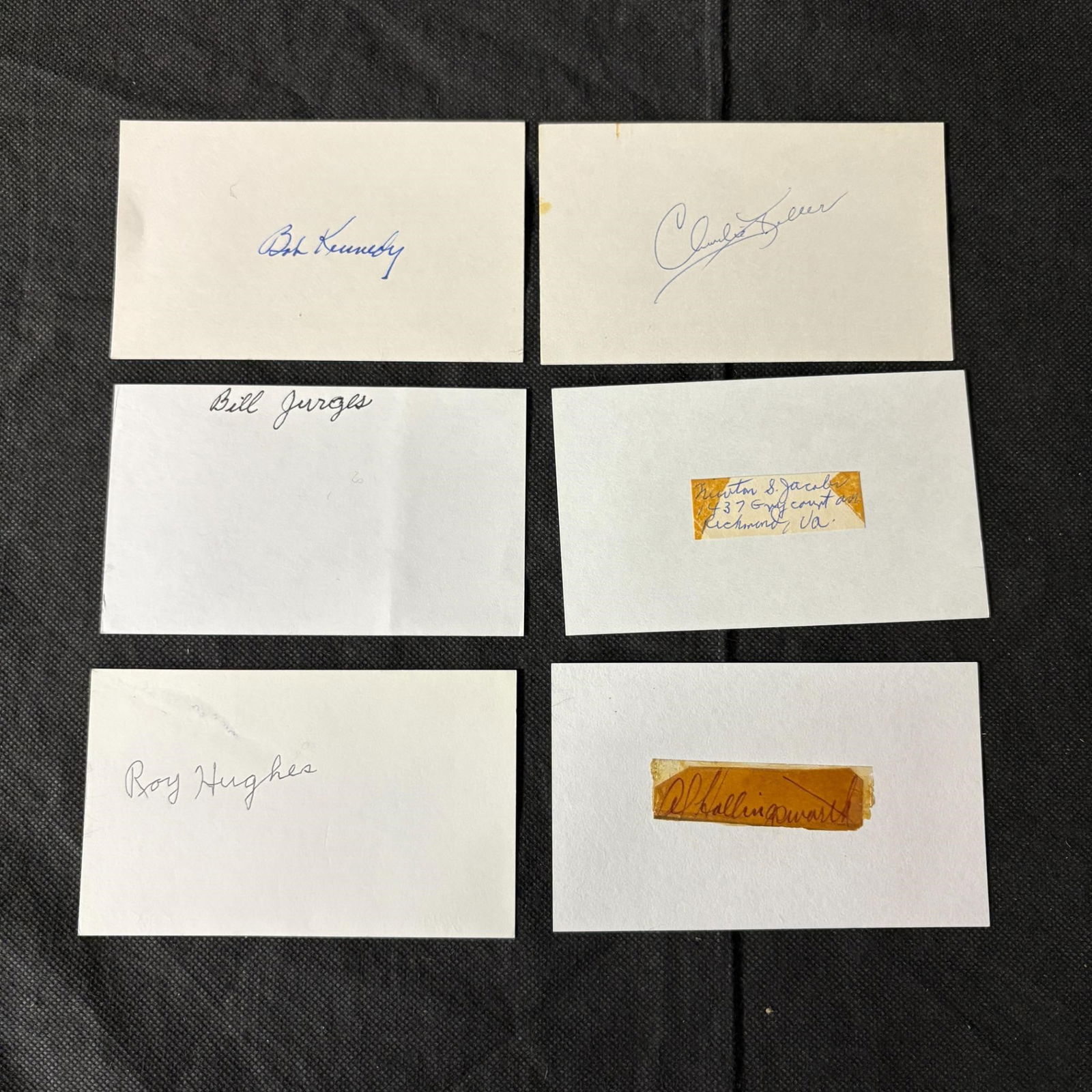 1930s Baseball Player Sigs, Roy Hughes + (1 of 2)