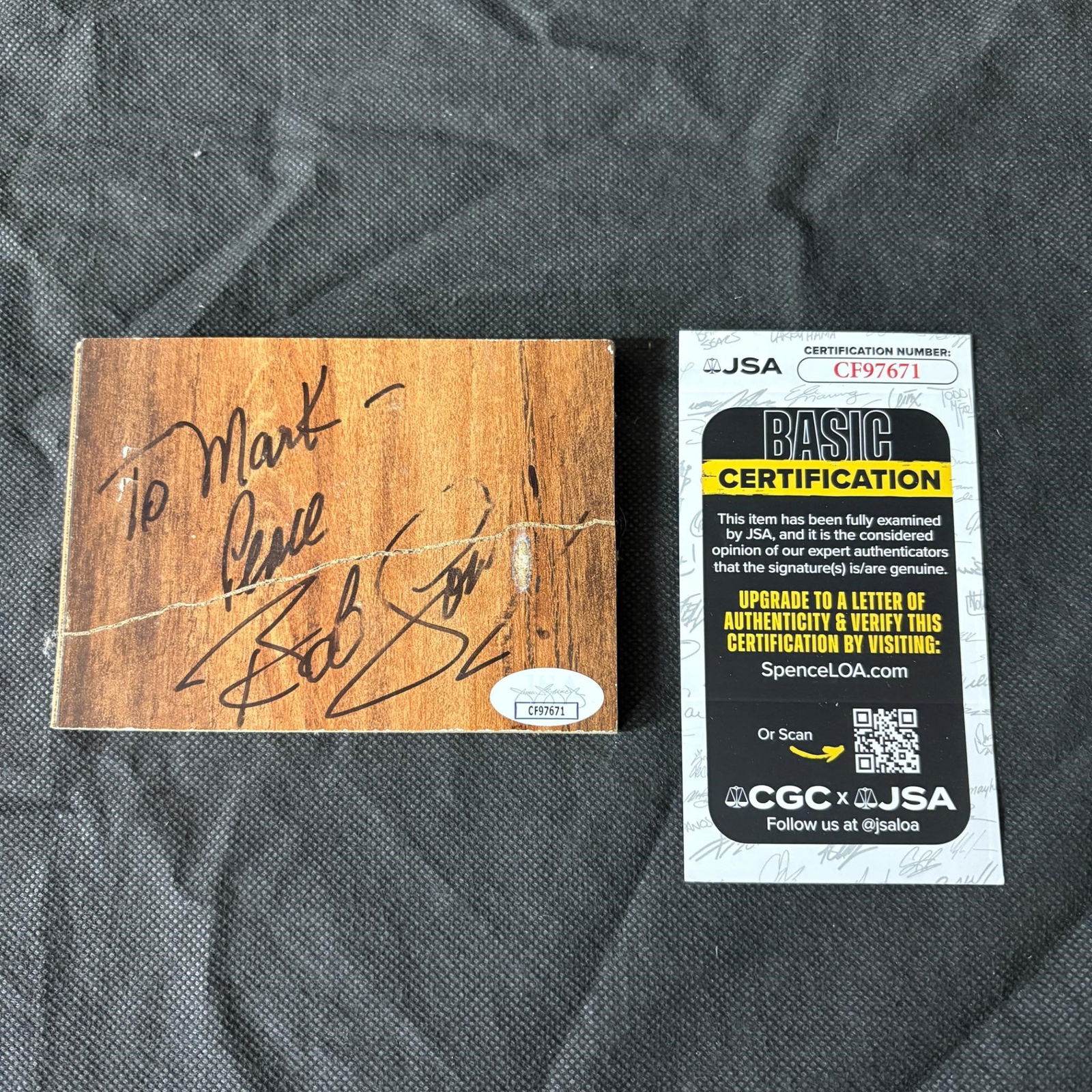 Bob Cousy Signed Floor Board, JSA COA (1 of 1)