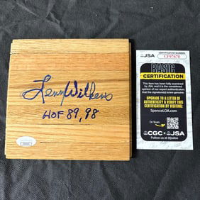 Lenny Wilkens Signed Floorboard, JSA COA