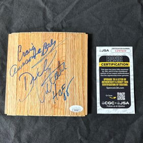 Dick Vitale Signed Floorboard, JSA COA