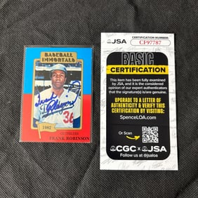 Frank Robinson Signed Baseball Card, JSA COA
