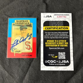 Luke Appling Signed Baseball Card, JSA COA