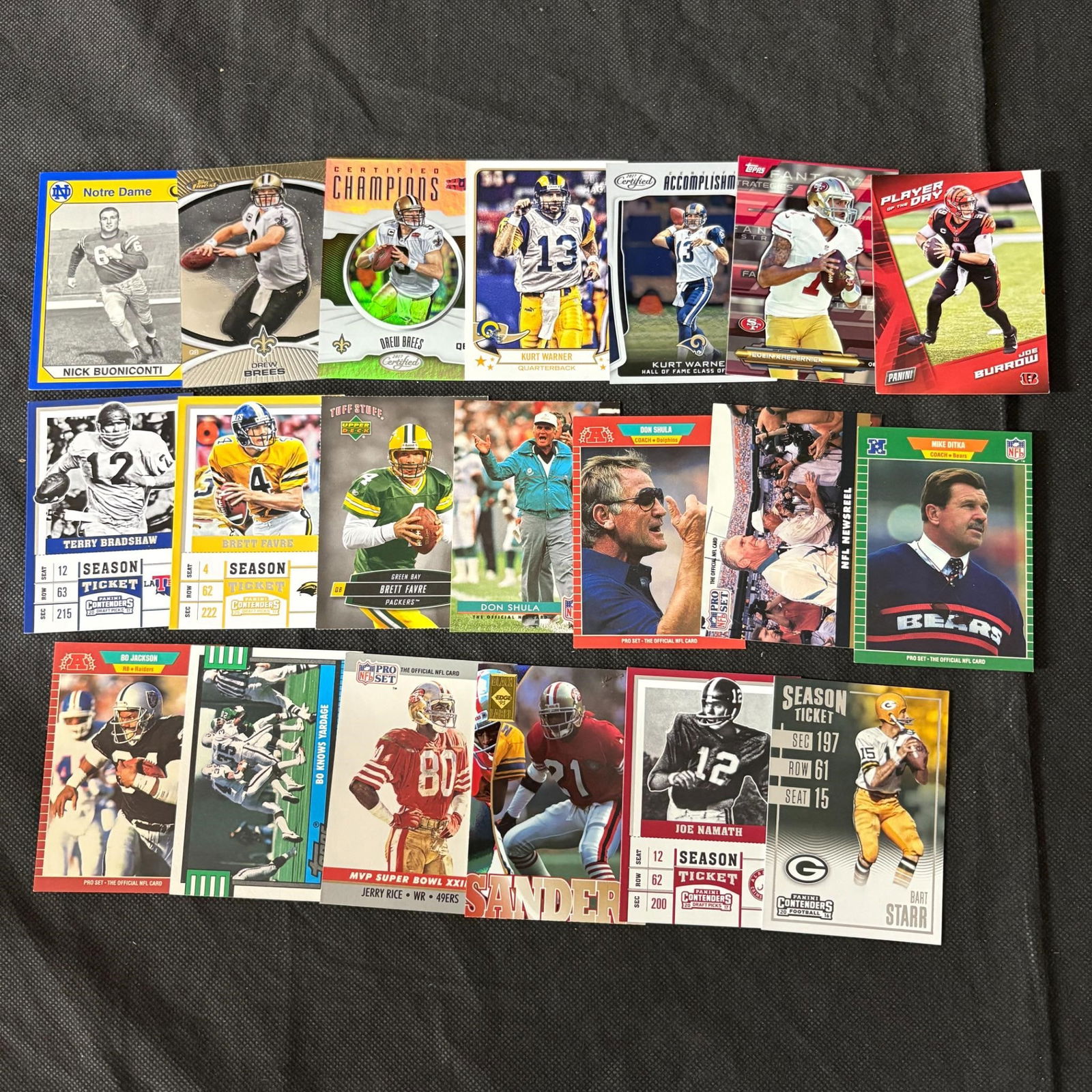 20 NFL Legends Cards, Bo, Deion, Rice + (1 of 2)