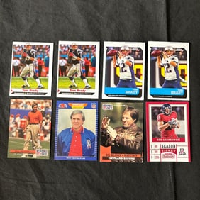 8 Patriots Legends Cards, Belichick, Brady +