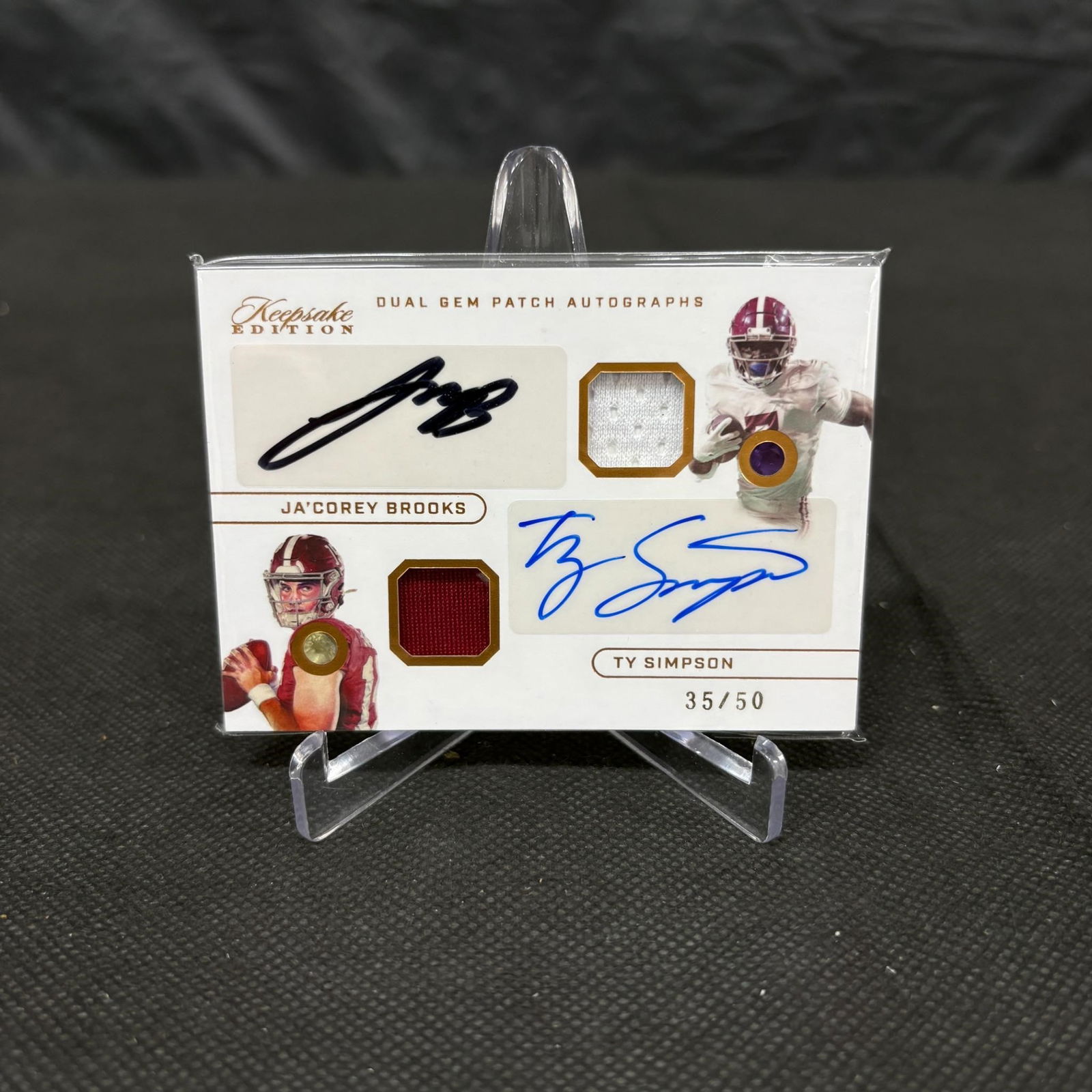 Ja'Corey Brooks, Simpson Dual Gem Patch Auto #/50 (1 of 2)