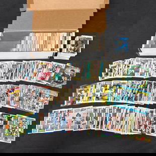 80s-90s Football Card lot: 100s of 1980s - 1990s (and 2000s) Football Cards. We offer in person or virtual previews of auction lots up until the day before the auction. All items are sold as is. Please look at pictures carefull