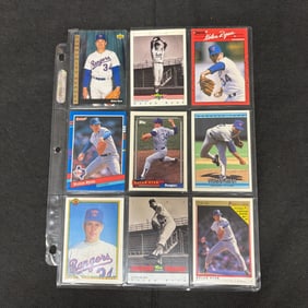 SHEET OF 9 HOF NOLAN RYAN CARDS