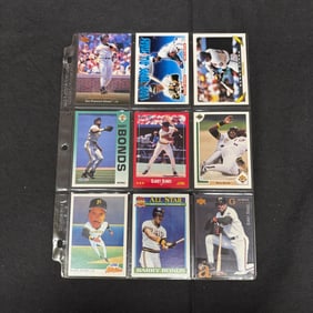 SHEET OF 9 BARRY BONDS CARDS