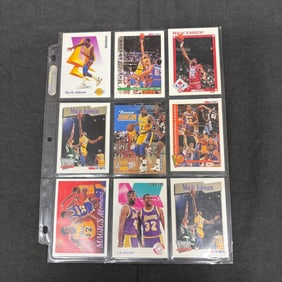 SHEET OF 9 HOF MAGIC JOHNSON CARDS