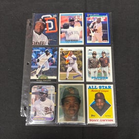 SHEET OF 9 HOF TONY GWYNN CARDS