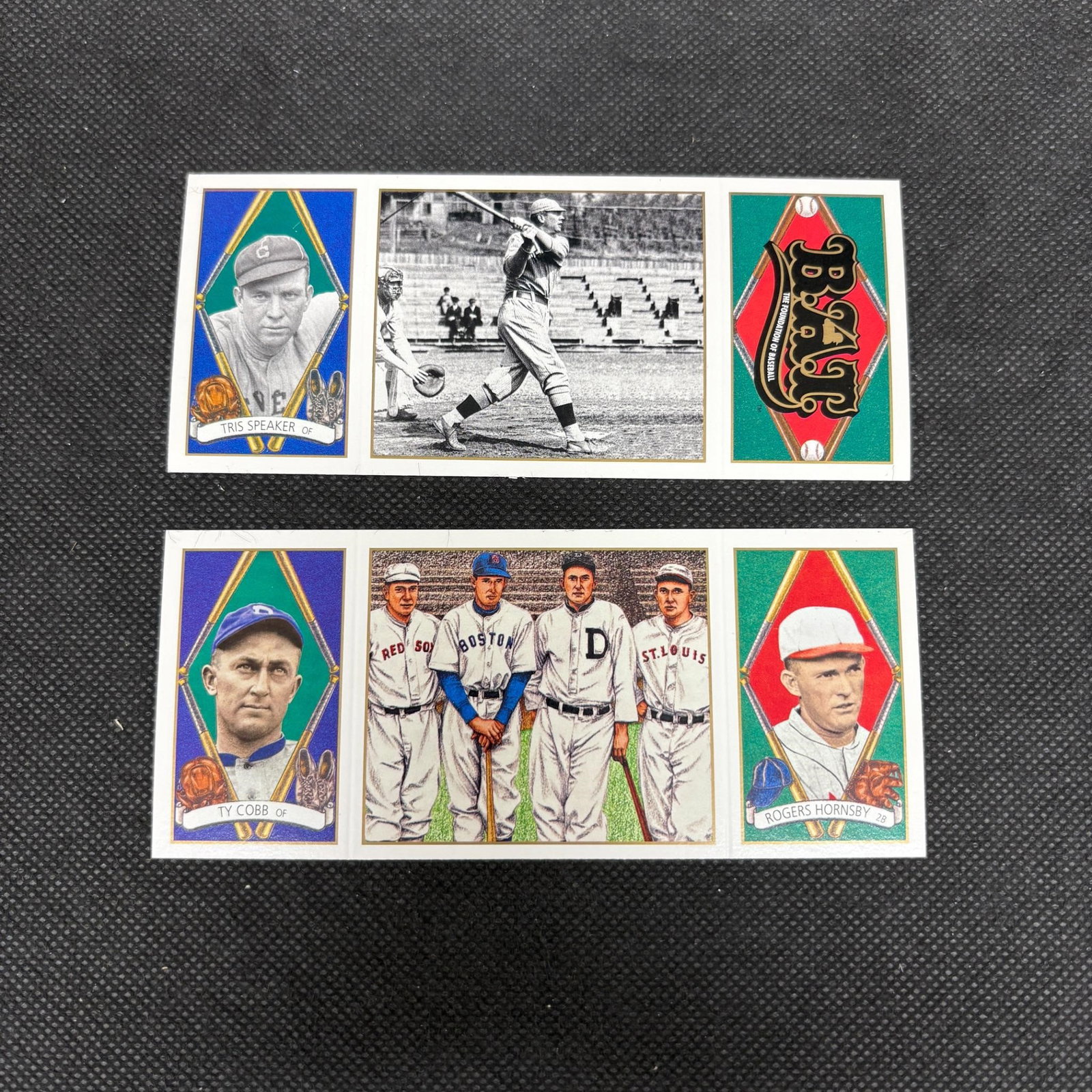 BAT CARDS HOF COBB/HORNSBY/SPEAKER: We offer in person or virtual previews of auction lots up until the day before the auction. All items are sold as is. Please look at pictures carefully to determine what you believe are the condition 