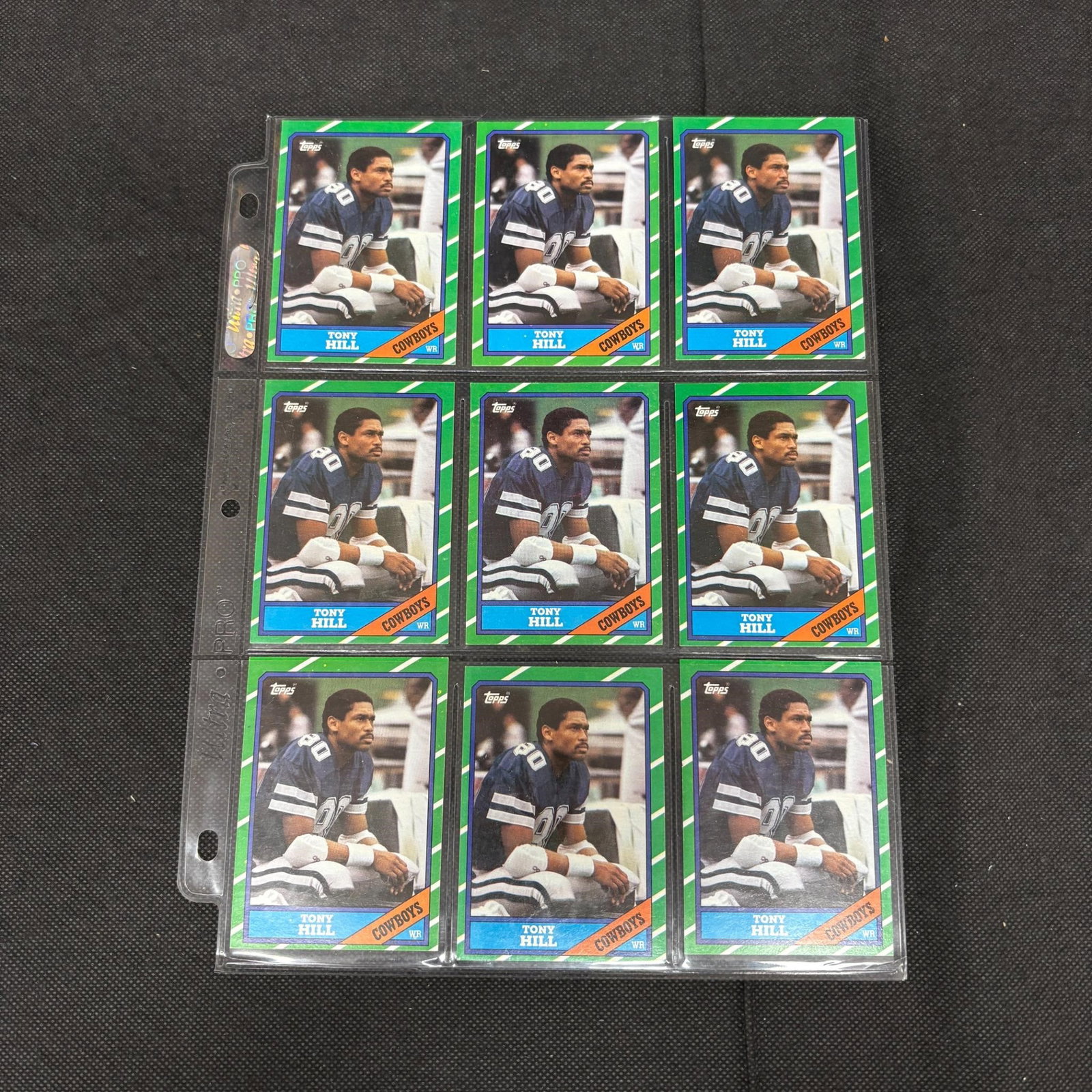 SHEET OF 9 1986 TOPPS TONY HILL CARDS: We offer in person or virtual previews of auction lots up until the day before the auction. All items are sold as is. Please look at pictures carefully to determine what you believe are the condition 