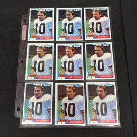 SHEET OF 9 1981 TOPPS HOF JAN STENERUD CARDS