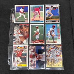 SHEET OF 9 HOF OZZIE SMITH CARDS