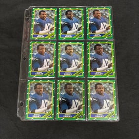 SHEET OF 9 1986 HOF KENNY EASLEY CARDS