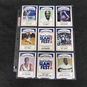 SHEET OF 9 LIMITED EDITION SLAMFEST HOF/STAR CARDS