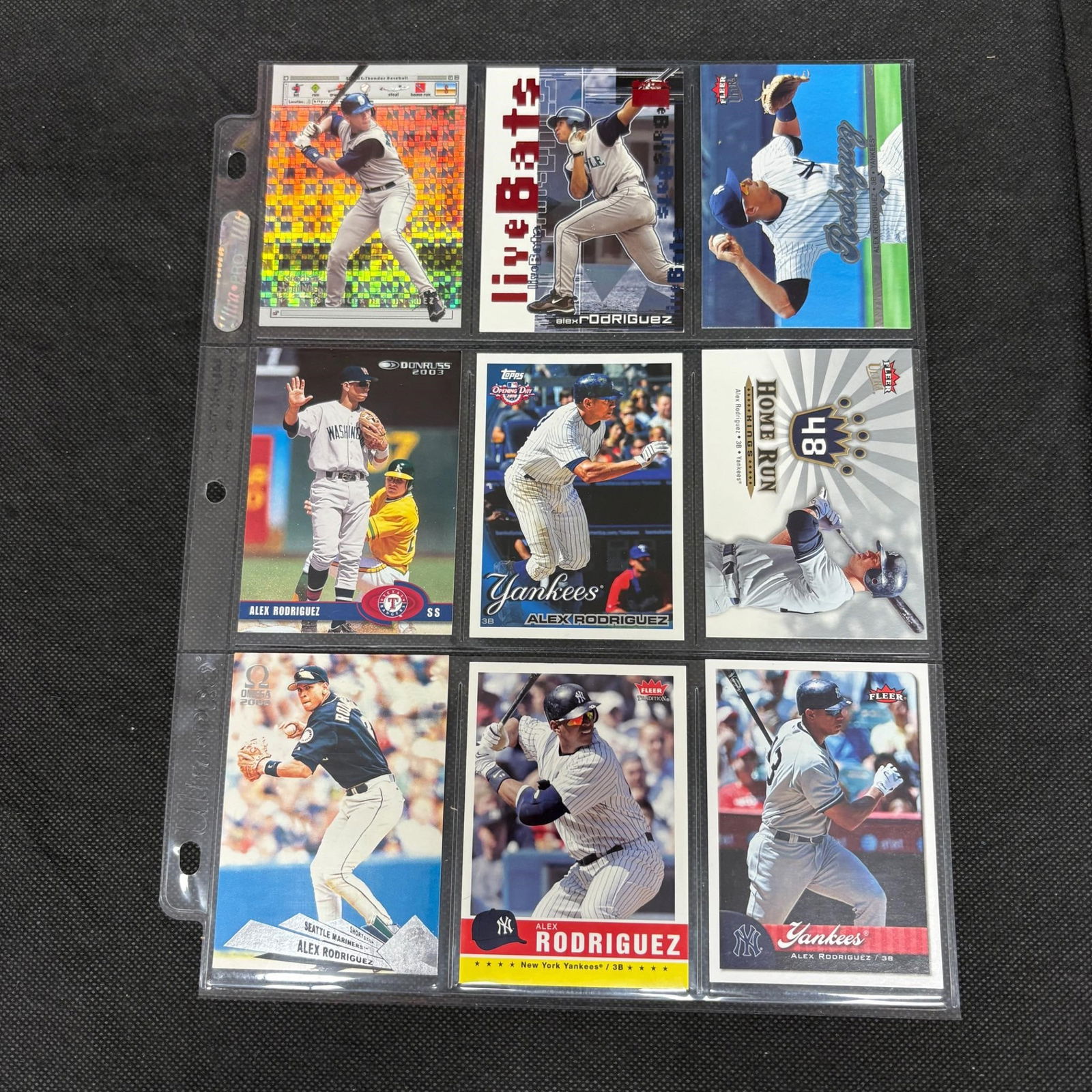 SHEET OF 9 ALEX RODRIGUEZ CARDS (1 of 2)