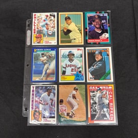 SHEET OF 9 HOF STAR BASEBALL CARDS