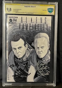 Cast Signed Vampirella/Aliens 1 Original Art Comic