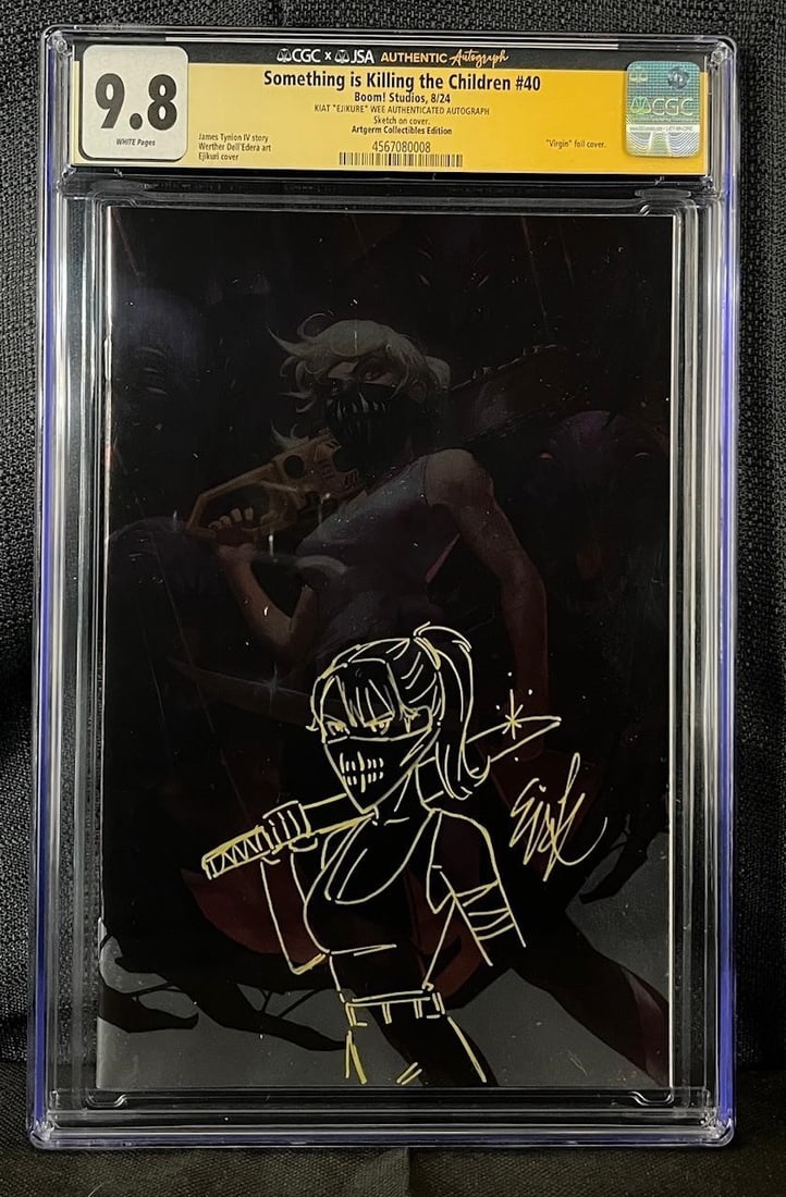 Kiat 'Ejikure' Wee Sketch & Sign SIKTC Comic!: Authenticated by JSA and graded 9.8 by CGC, this beautiful sketch and signature looks amazing on a foil variant cover! We ship in-house! We ship internationally. We also offer pick up and we offer a d