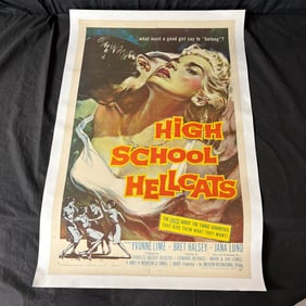 High School Hell Cats One Sheet Linen Backed