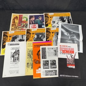 Large lot of Horror Lobby Cards and Pressbooks