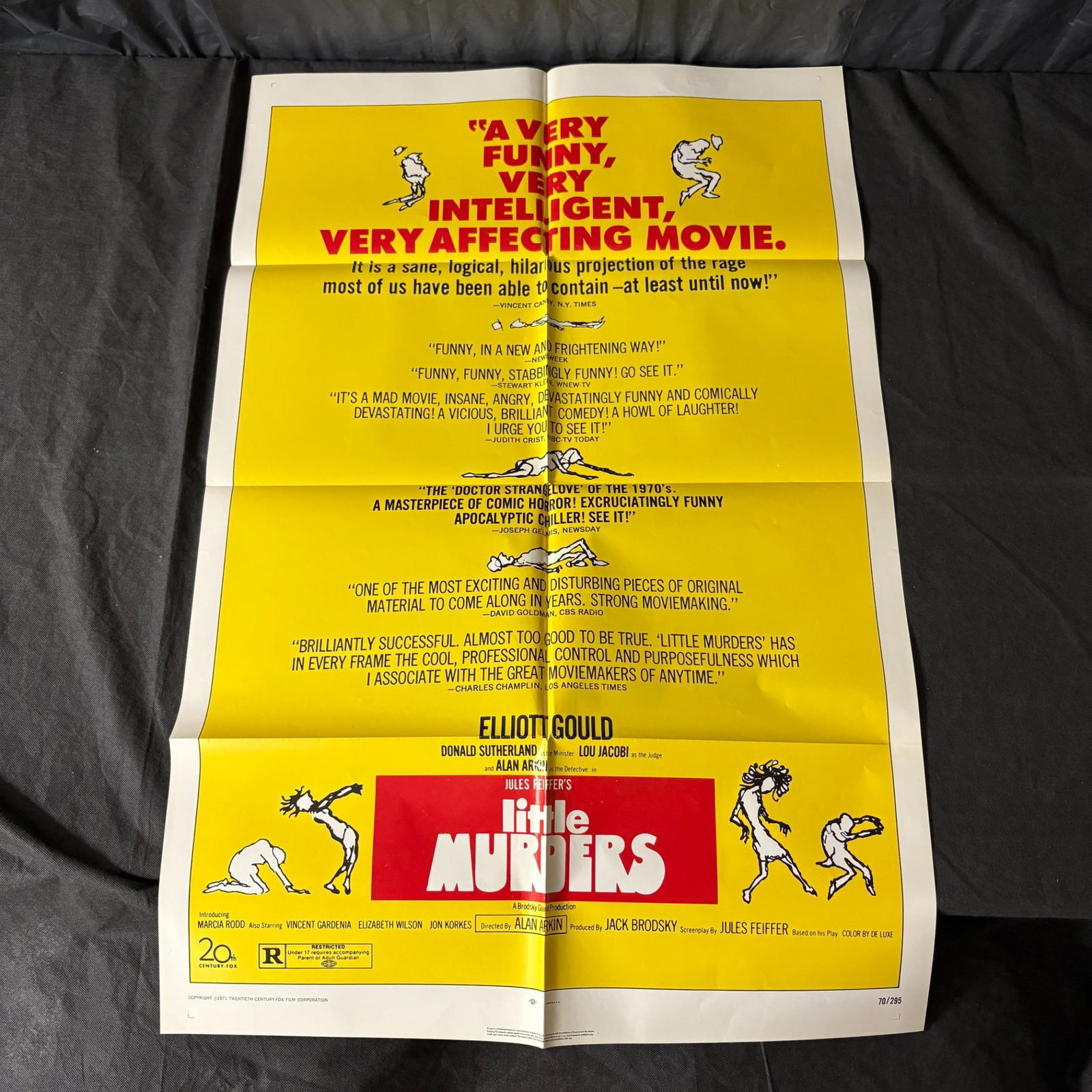 Little Murderers Original One sheet: Original 1970 One Sheet Movie Poster for Little Murderers. Elliott Gould. Dimensions: 41x27. We ship in-house! We ship internationally. We also offer pick up and we offer a discount for cash payments.