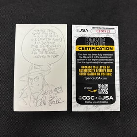 Will Eisner Signed Spirit Sketch, JSA COA