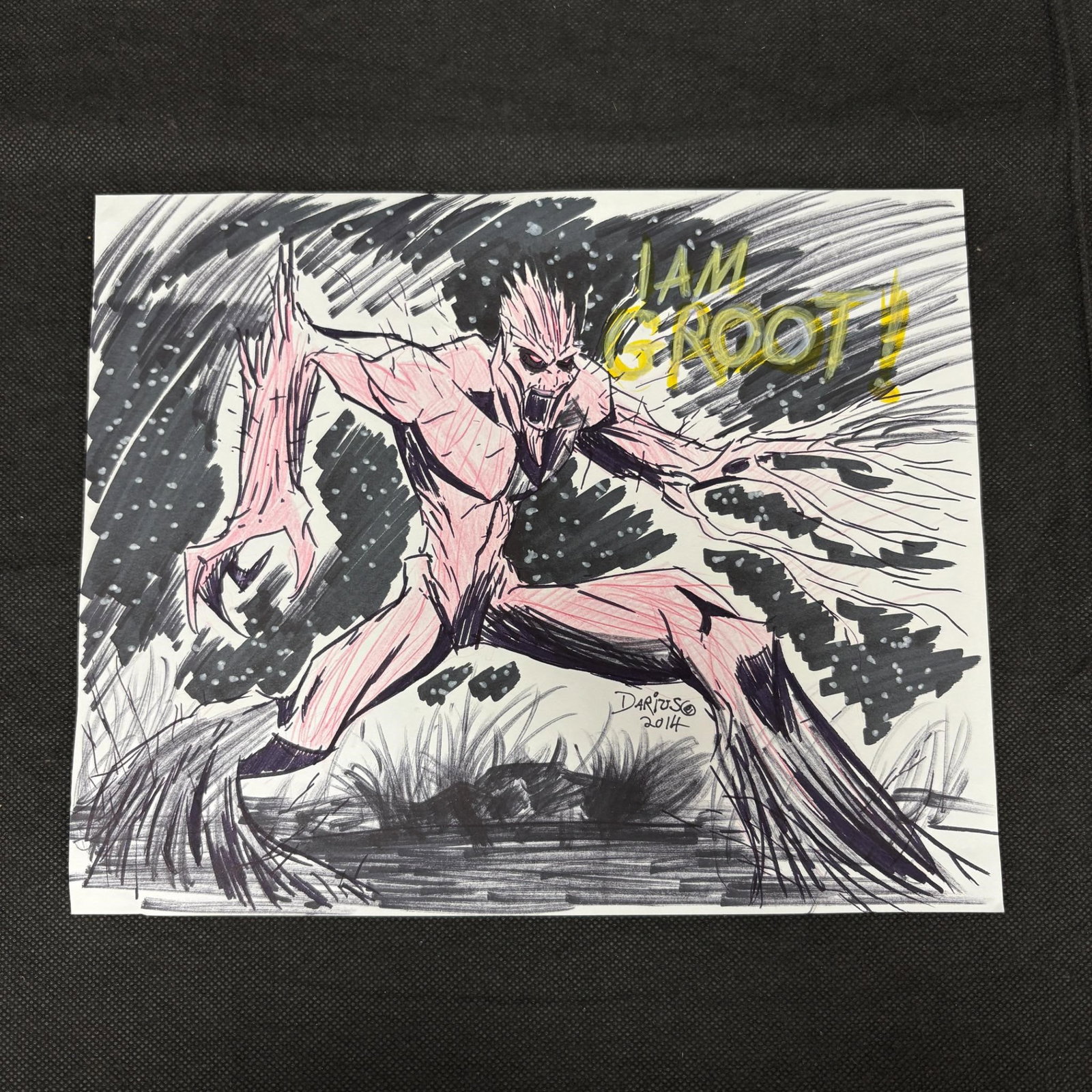 Darius Johnson Original Groot Art signed: Outstanding detail and multi-comir original art. We ship in-house! We ship internationally. We also offer pick up and we offer a discount for cash payments. Please look at pictures carefully to determ