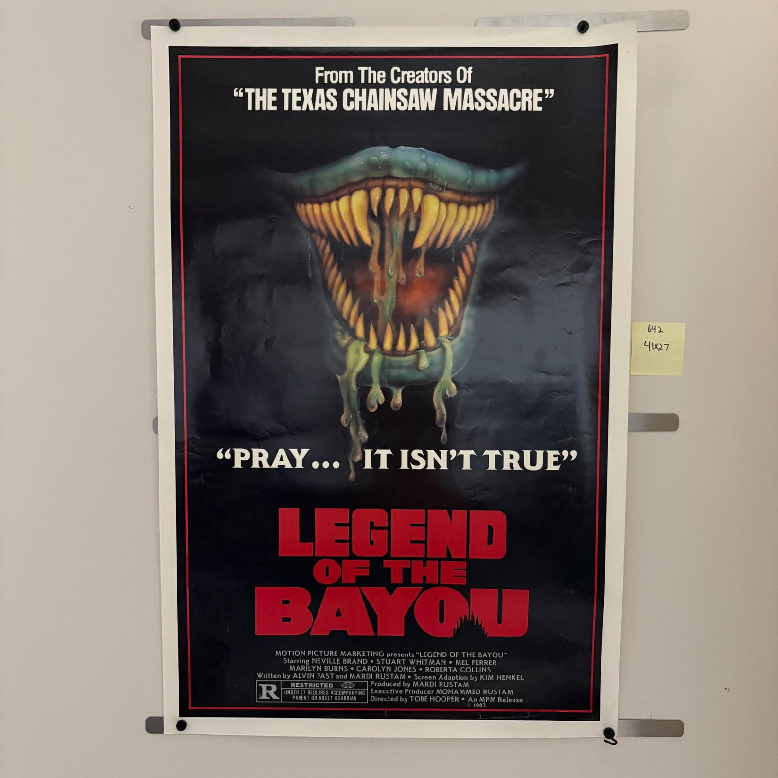 Legend of the Bayou Original One Sheet: Original 1983 One Sheet Movie Poster for Legend of the Bayou. From the Creators of Texas Chainsaw Massacre. Dimensions: 41x27. We ship in-house! We ship internationally. We also offer pick up and we o
