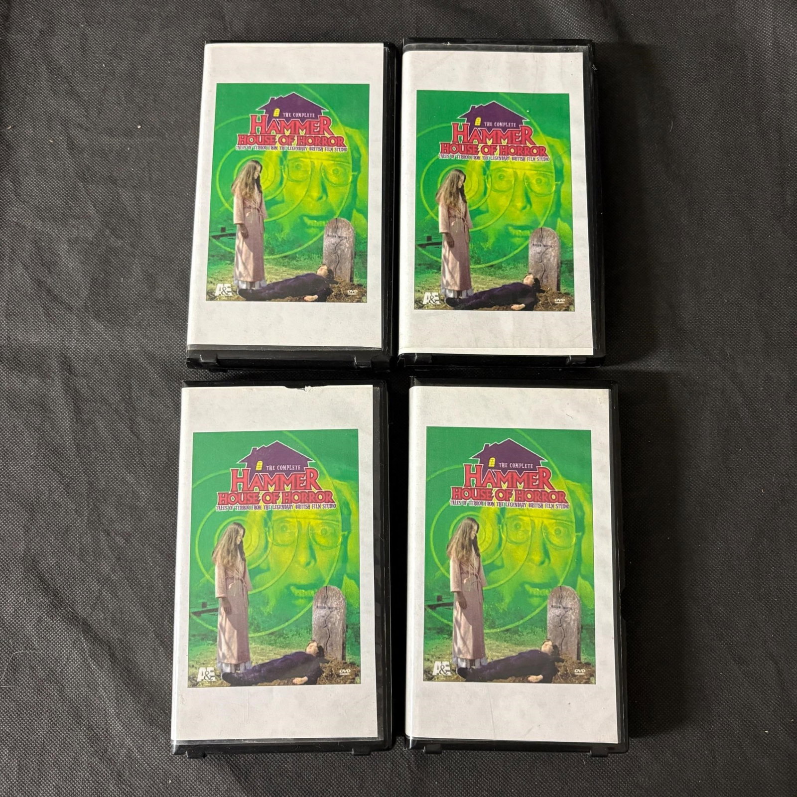 Hammer House of Horror VHS, Vintage Horror Movies: Includes Slave of the Cannibal God, Kiss of the Vampire, Mark of Satan, House that Bled to Death, Witching Time, and more. We did not play the VHS tapes so quality and content are not known. We ship i