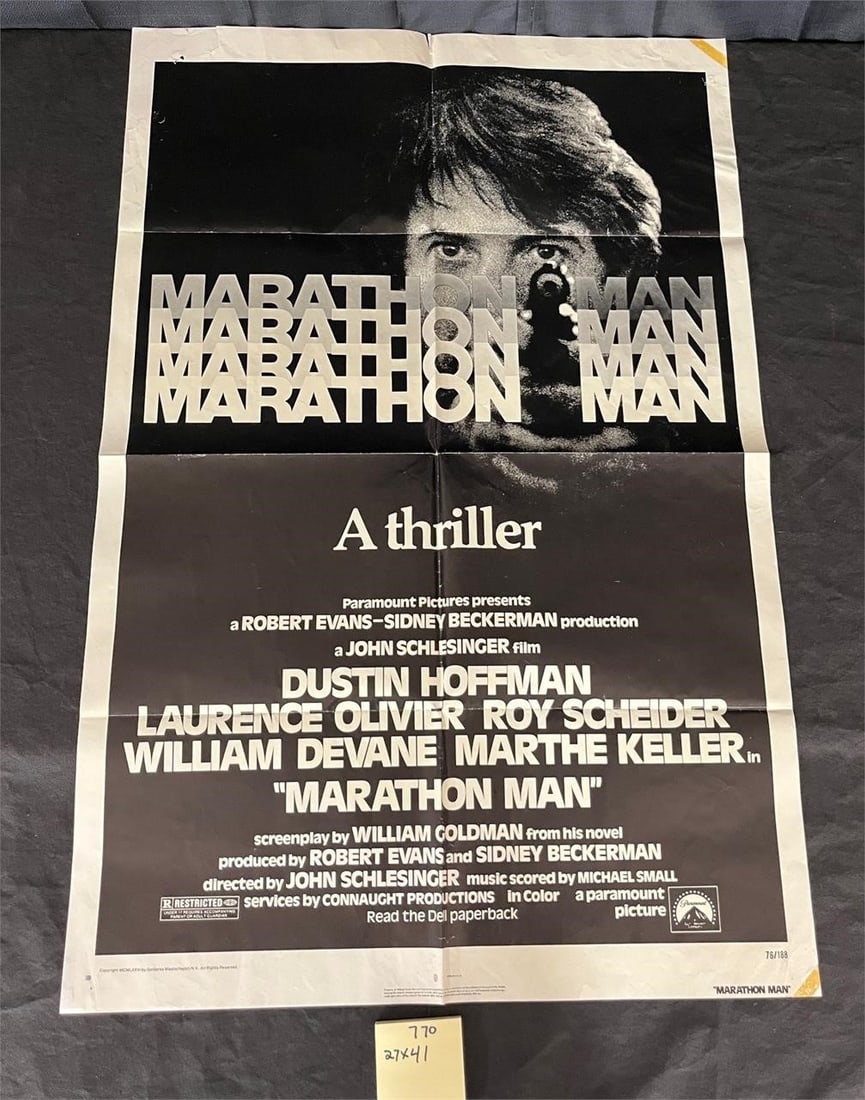 Marathon Man Original Movie Poster Dustin Hoffman: Classic Thriller original one sheet measures 27X41. We ship in-house! We ship internationally. We also offer pick up and we offer a discount for cash payments. Please look at pictures carefully to det