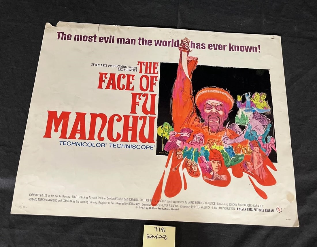 Face of Fu Manchu Christopher Lee Half-Sheet (1 of 5)
