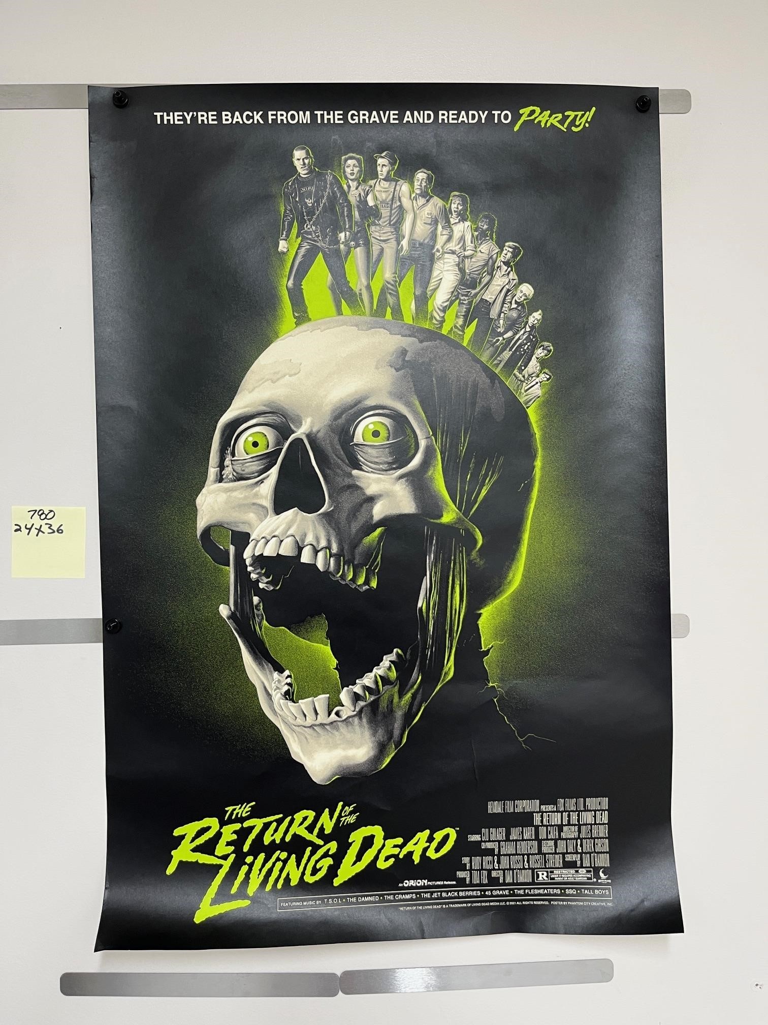 Return of the Living Dead Poster: We ship in-house! We ship internationally. We also offer pick up and we offer a discount for cash payments. Please look at pictures carefully to determine what you believe are the condition of each lo
