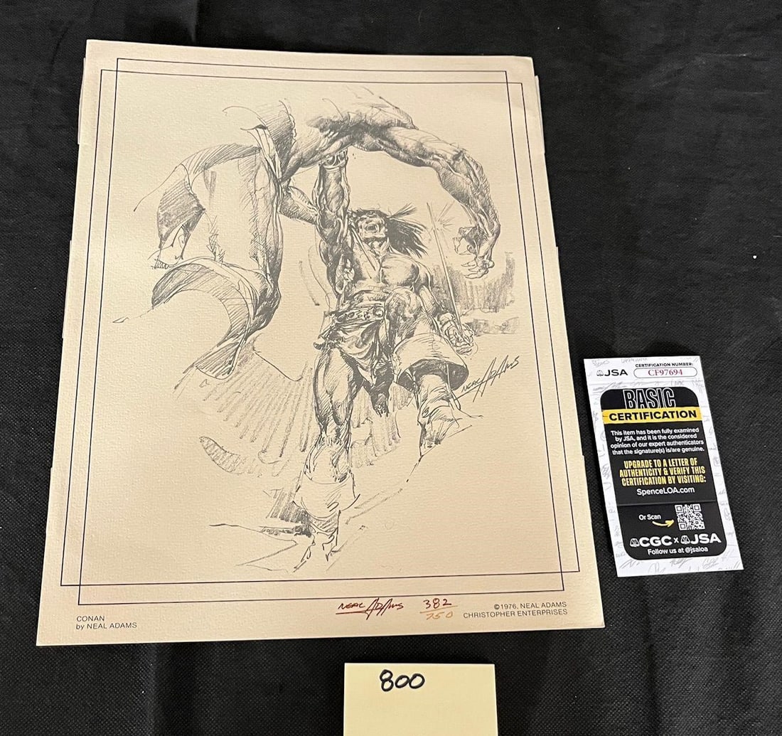 Neal Adams Signed Conan Print w/ JSA COA (1 of 3)