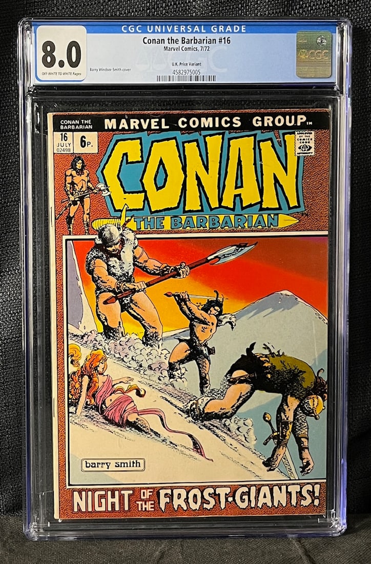 Conan the Barbarian 16 UK Price Variant CGC 8.0 Barry Windsor Smith Art (1 of 1)