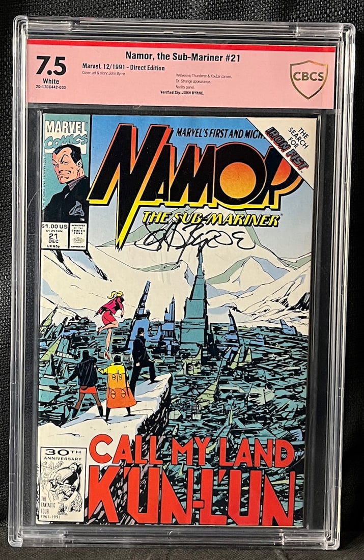Namor The Sub-Mariner 21 Signed by John Byrne CBCS Verified Signature & graded 7.5 Comic Book (1 of 1)