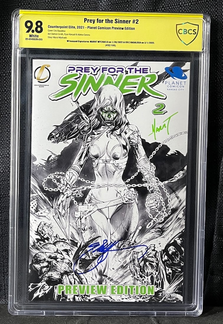 Prey for the Sinner Comic Signed by Marat Mychaels & Eric Basaldua #32/100 CBCS 9.8 (1 of 1)