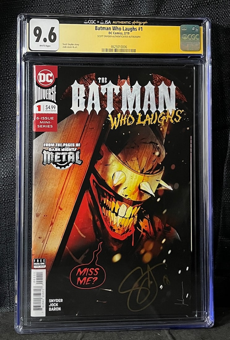 Batman Who Laughs Comic Book Signed by Scott Snyder CGC/JSA 9.6 (1 of 1)