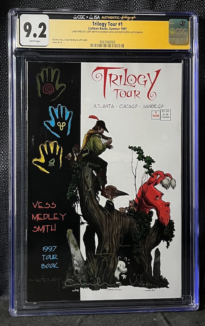 Trilogy Tour Comic Signed by Jeff Smith, Charles Vess, Linda Medley CGC/JSA 9.2 (1 of 2)