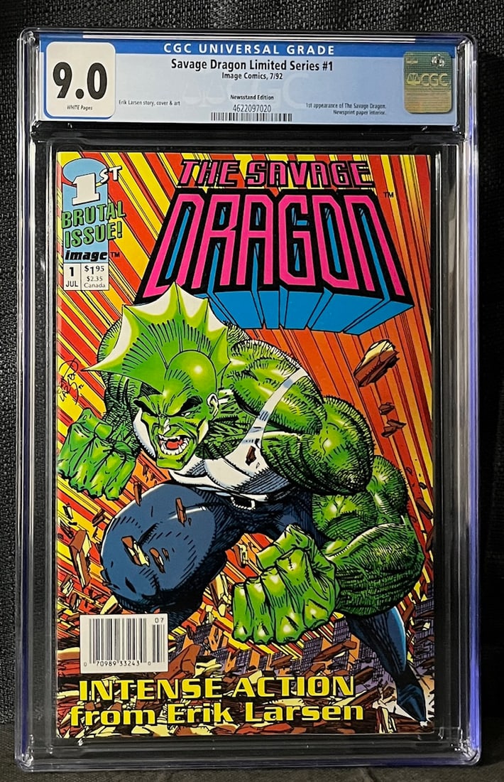 Savage Dragon 1 1st App Savage Dragon Newsstand Edition CGC 9.0 Comic Book (1 of 1)