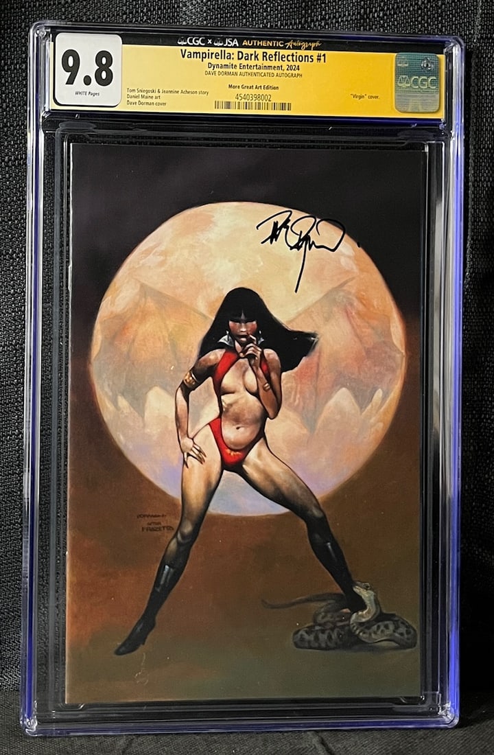 Vampirella Comic Signed by Dave Dorman of Frazetta's Vampirella Cover Swipe CGC/JSA 9.8 (1 of 2)