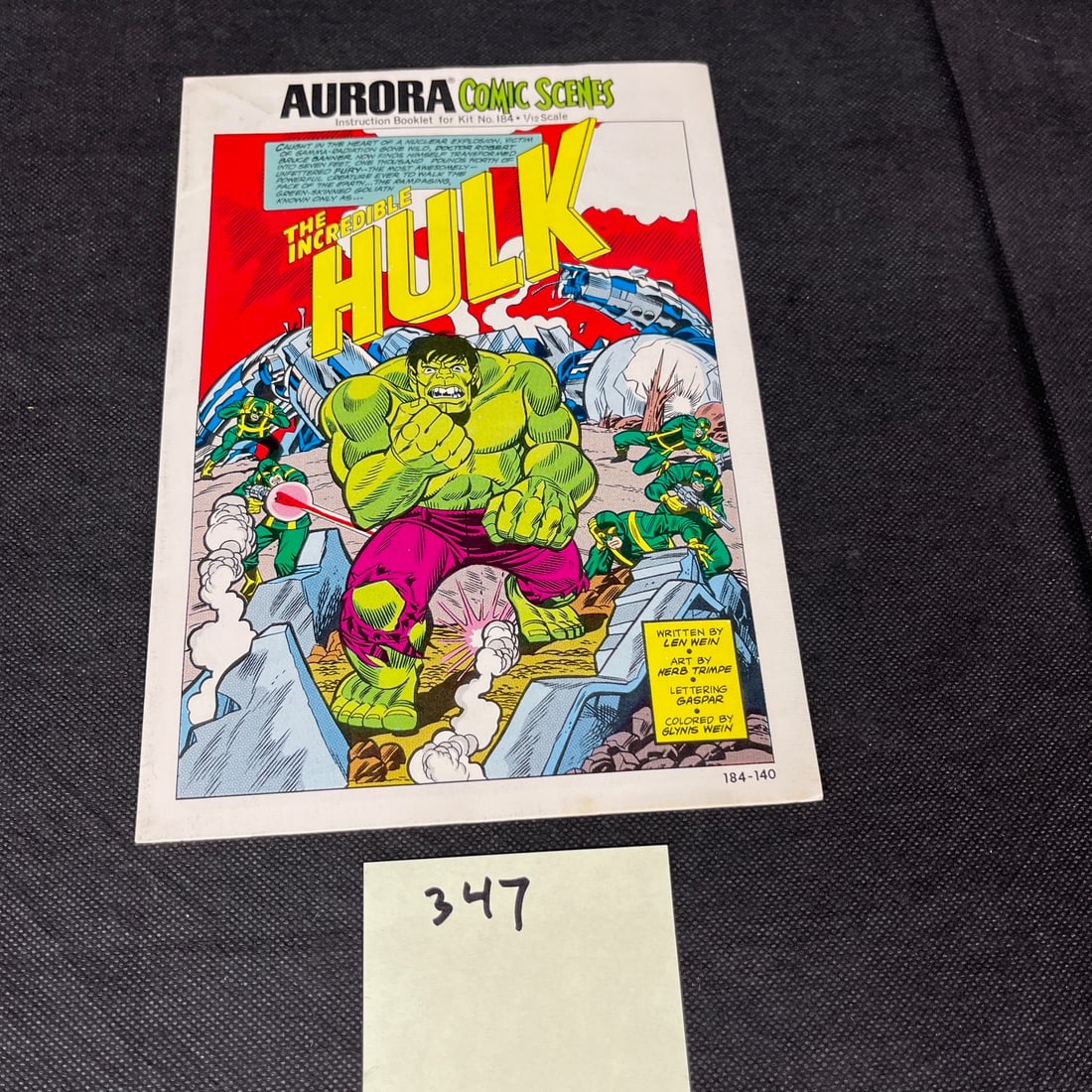 Aurora Incredible Hulk Comic Scenes Instructional Booklet for Kit 184 Bronze Age Marvel (1 of 2)