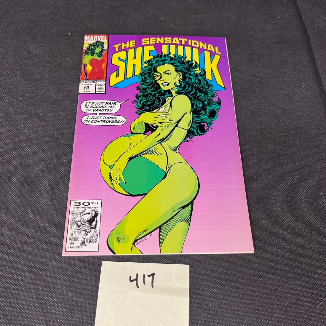 Sensational She-hulk 34 John Bryne Classic Cover Marvel Comic Book (1 of 2)